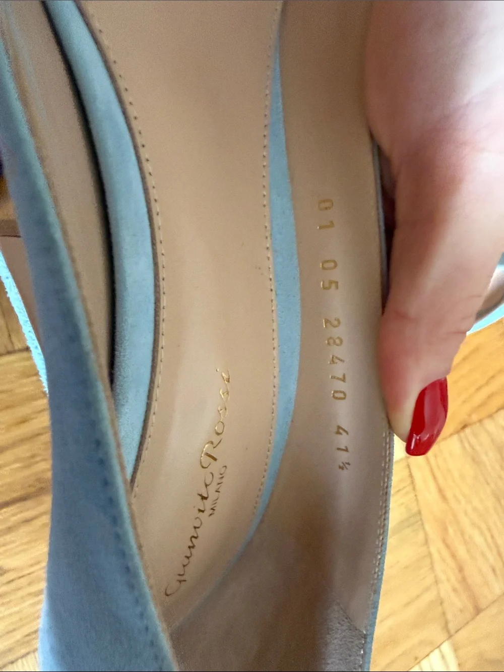 Gianvito Rossi Blue Suede Heels